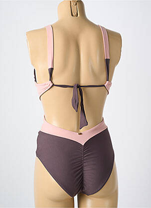 Maillot de bain 1 pièce stretch haut soutien-gorge moulé violet PILYQ femme