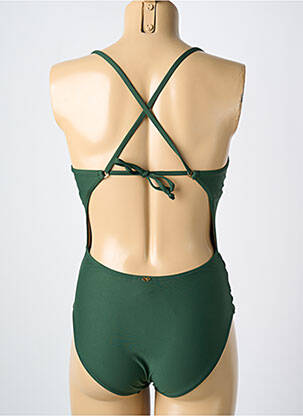 Maillot de bain 1 pièce stretch haut soutien-gorge moulé vert PILYQ femme