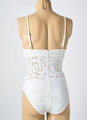 Maillot de bain 1 pièce stretch haut soutien-gorge moulé blanc PILYQ femme