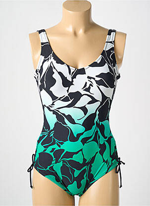 Maillot de bain 1 pièce imprimé fantaisie haut soutien-gorge moulé vert MIRADONNA femme