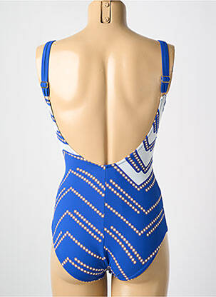 Maillot de bain 1 pièce imprimé fantaisie haut soutien-gorge moulé bleu MIRADONNA femme