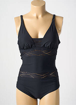 Maillot de bain 1 pièce stretch haut soutien-gorge moulé noir MIRADONNA femme