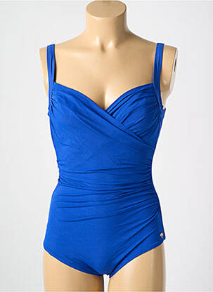 Maillot de bain 1 pièce stretch haut soutien-gorge balconnet bleu MIRADONNA femme