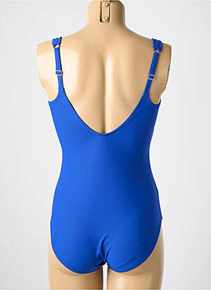Maillot de bain 1 pièce stretch haut triangles bleu MIRADONNA femme