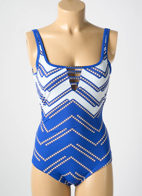 Maillot de bain 1 pièce bleu MIRADONNA pour femme