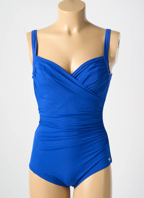 Maillot de bain 1 pièce bleu MIRADONNA pour femme