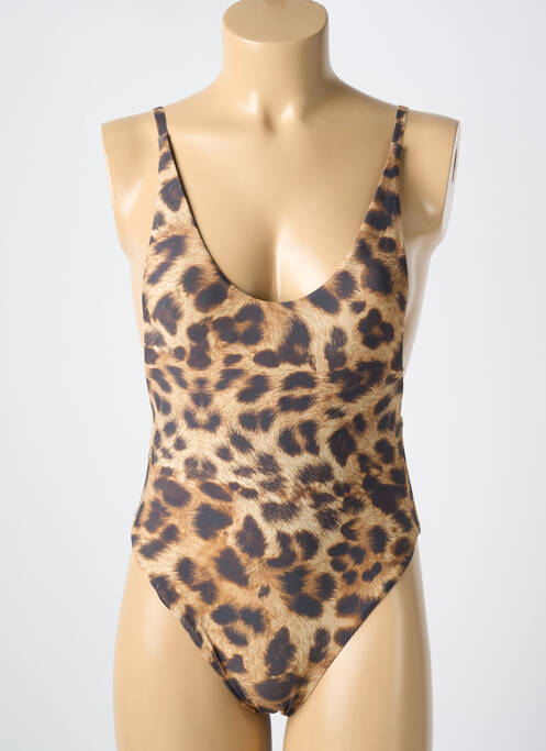 Maillot de bain 1 pièce marron PILYQ pour femme