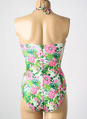 Maillot de bain 1 pièce bretelles élastiquées amovibles haut soutien-gorge avec mousse de rembourrage amovible vert PHAX femme