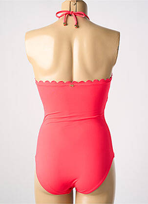 Maillot de bain 1 pièce effet matière satinée haut soutien-gorge avec mousse de rembourrage amovible rouge PHAX femme