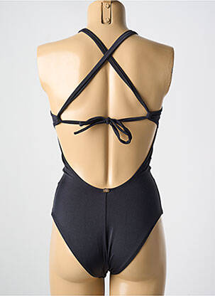 Maillot de bain 1 pièce effet matière satinée haut soutien-gorge avec mousse de rembourrage amovible noir PHAX femme