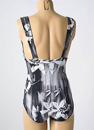 Maillot de bain 1 pièce effet matière satinée haut soutien-gorge avec mousse de rembourrage amovible gris AMORESSA femme