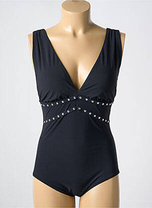Maillot de bain 1 pièce effet matière satinée haut soutien-gorge avec mousse de rembourrage amovible noir AMORESSA femme