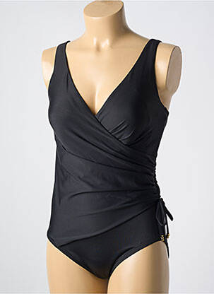 Maillot de bain 1 pièce effet matière satinée haut triangles noir MIRACLESUIT femme