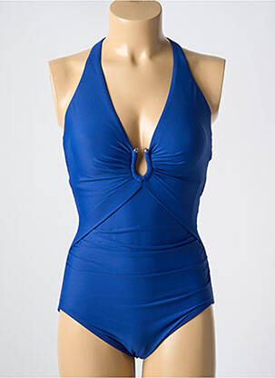 Maillot de bain 1 pièce effet matière satinée haut soutien-gorge moulé bleu MIRACLESUIT femme