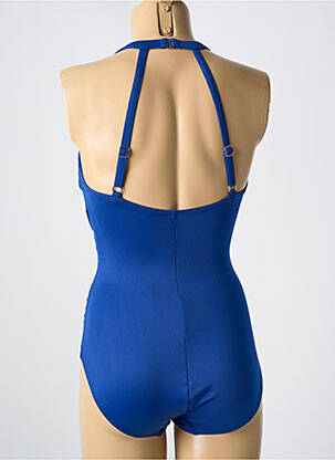 Maillot de bain 1 pièce effet matière satinée haut soutien-gorge moulé bleu MIRACLESUIT femme