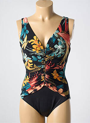 Maillot de bain 1 pièce effet matière satinée haut soutien-gorge moulé noir MIRACLESUIT femme