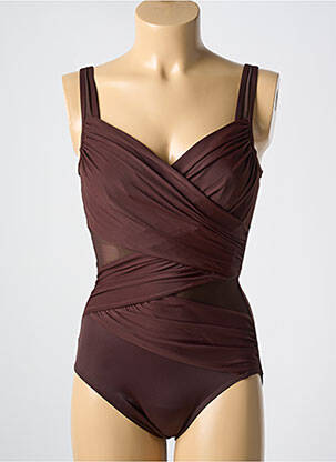 Maillot de bain 1 pièce haut soutien-gorge emboitant haut soutien-gorge emboitant marron MIRACLESUIT femme