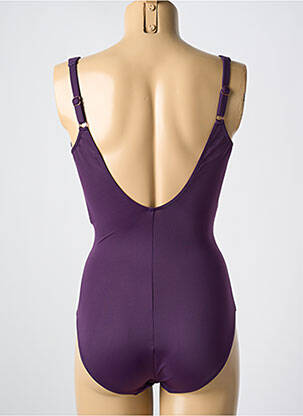 Maillot de bain 1 pièce effet matière satinée haut soutien-gorge emboitant violet MIRACLESUIT femme