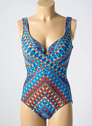 Maillot de bain 1 pièce imprimé fantaisie haut soutien-gorge moulé bleu MIRACLESUIT femme