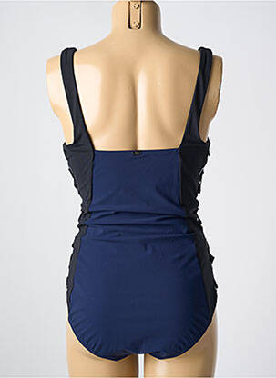 Maillot de bain 1 pièce effet matière satinée bleu AMORESSA femme