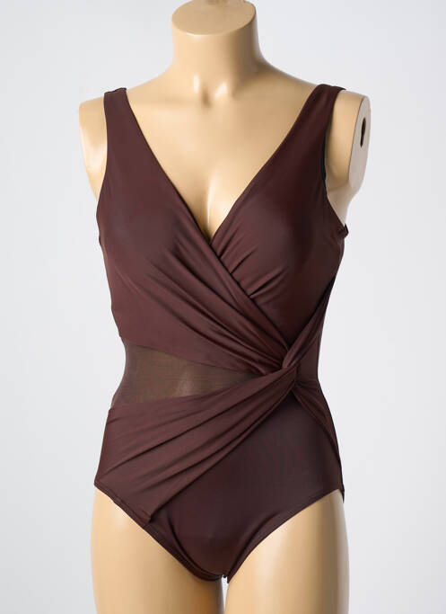Maillot de bain 1 pièce marron MIRACLESUIT pour femme