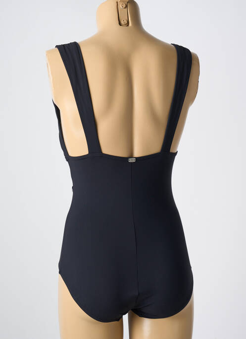 Maillot de bain 1 pièce effet matière satinée haut soutien-gorge avec mousse de rembourrage amovible noir AMORESSA femme