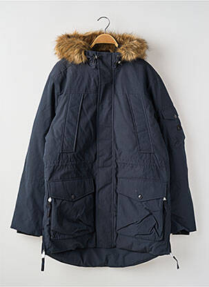 Parka poignets bords-côtes a capuche bleu JACK & JONES homme