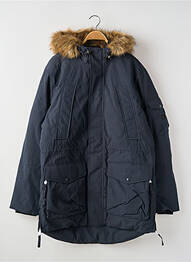 Parka poignets bords-côtes a capuche bleu JACK & JONES homme