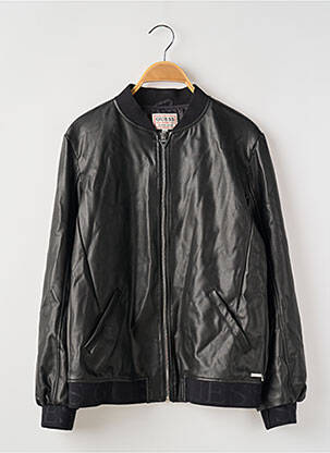 Veste simili cuir poches noir GUESS fille