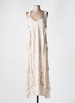 Robe longue sans manche sans manche beige PILYQ femme