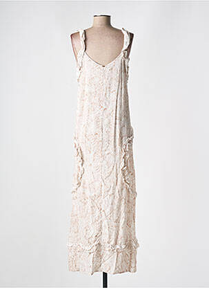 Robe longue sans manche sans manche beige PILYQ femme