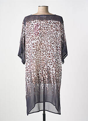 Robe de plage tissage crêpe marron MIRADONNA femme