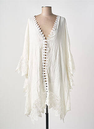 Robe de plage manches courtes blanc MILONGA femme