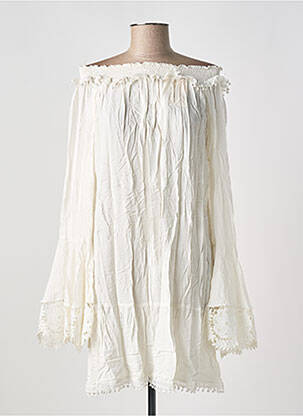 Robe courte manches longues manches longues blanc MILONGA femme