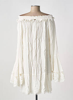 Robe courte manches longues manches longues blanc MILONGA femme