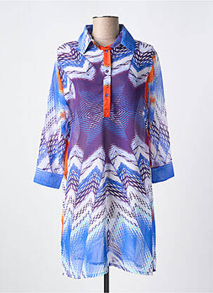Robe de plage coupe cintrée bleu MIRADONNA femme