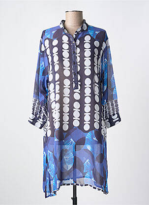 Robe de plage tissage crêpe bleu MIRADONNA femme