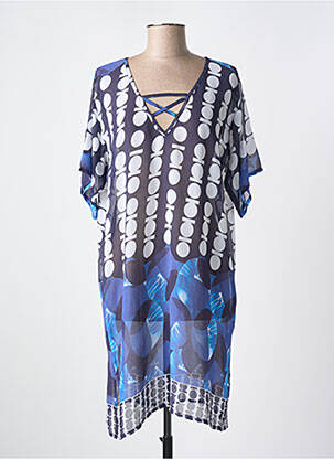 Robe de plage tissage crêpe bleu MIRADONNA femme