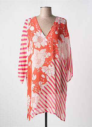 Robe de plage manches 3/4 rouge CYELL femme