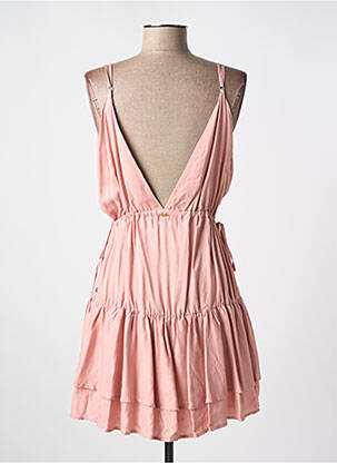 Robe courte coupe cintrée fines bretelles rose PILYQ femme