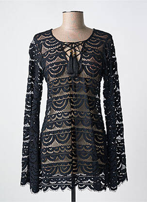Top coupe cintrée manches longues noir PILYQ femme