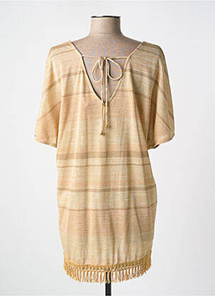 Tunique manches courtes coupe cintrée beige PILYQ femme