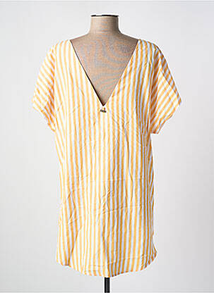 Tunique manches courtes col v jaune MILONGA femme