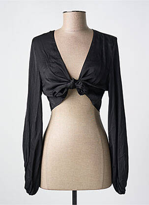 Boléro effet matière satinée noir PILYQ femme