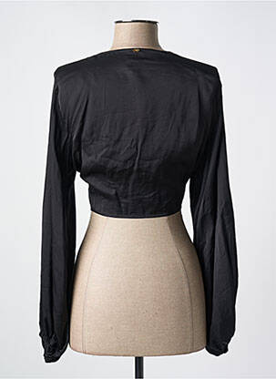 Boléro effet matière satinée noir PILYQ femme