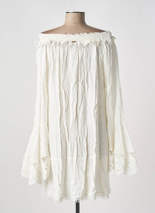 Robe courte manches longues manches longues blanc MILONGA femme