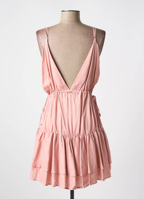 Robe courte coupe cintrée fines bretelles rose PILYQ femme