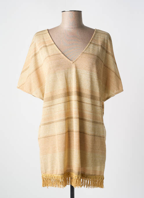 Tunique manches courtes coupe cintrée beige PILYQ femme