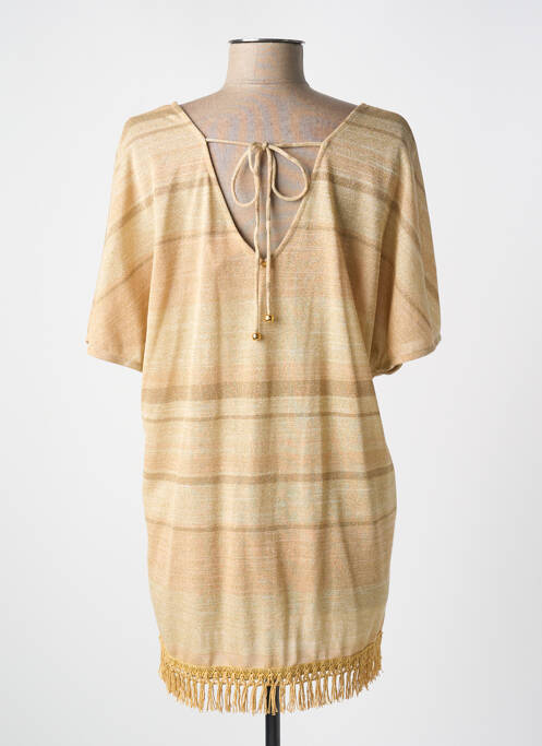 Tunique manches courtes coupe cintrée beige PILYQ femme