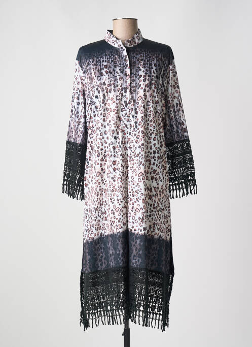 Robe mi-longue noir MIRADONNA pour femme